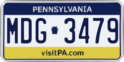 PA license plate MDG3479