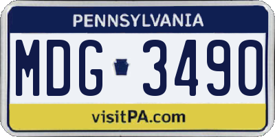 PA license plate MDG3490