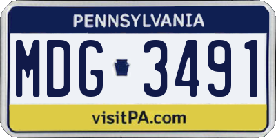 PA license plate MDG3491