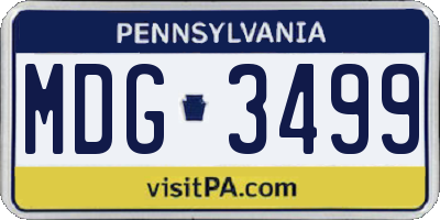 PA license plate MDG3499