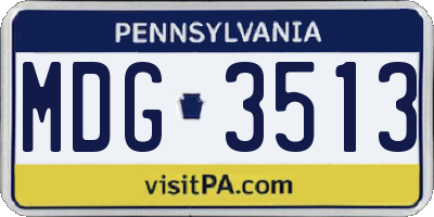 PA license plate MDG3513