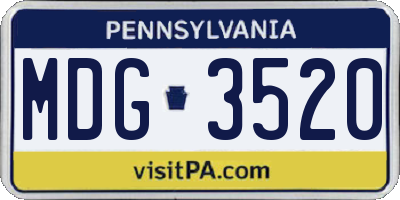 PA license plate MDG3520