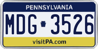 PA license plate MDG3526
