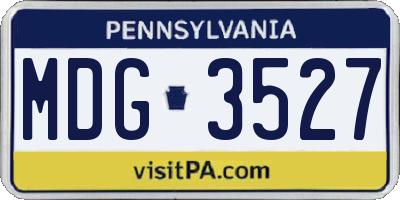 PA license plate MDG3527