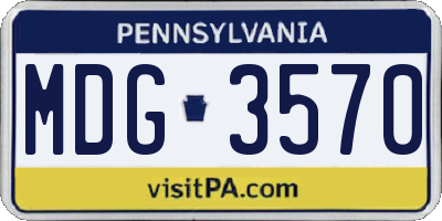 PA license plate MDG3570