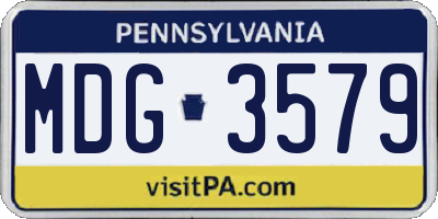 PA license plate MDG3579