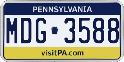 PA license plate MDG3588