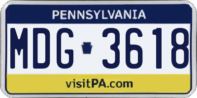 PA license plate MDG3618