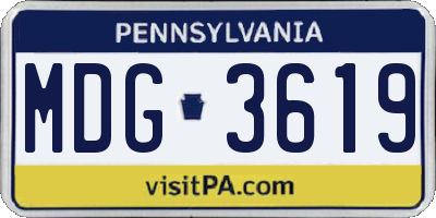 PA license plate MDG3619