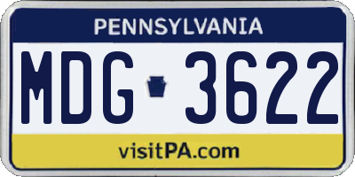 PA license plate MDG3622