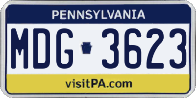 PA license plate MDG3623