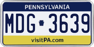 PA license plate MDG3639
