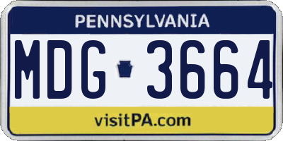 PA license plate MDG3664