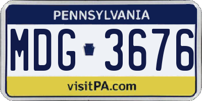 PA license plate MDG3676