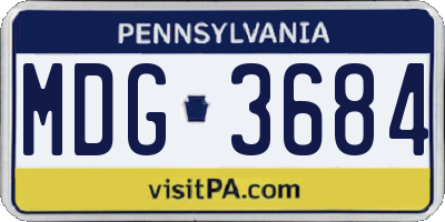 PA license plate MDG3684