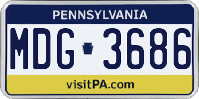 PA license plate MDG3686