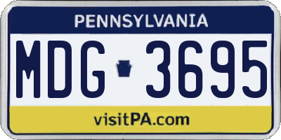 PA license plate MDG3695