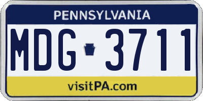 PA license plate MDG3711