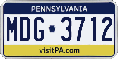 PA license plate MDG3712