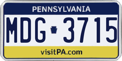 PA license plate MDG3715