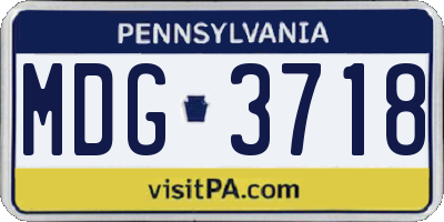 PA license plate MDG3718