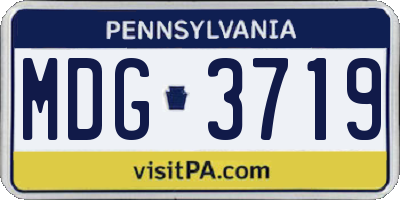 PA license plate MDG3719