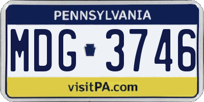 PA license plate MDG3746