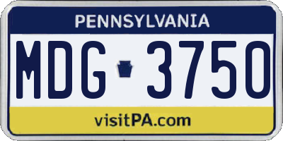PA license plate MDG3750