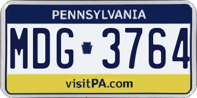 PA license plate MDG3764