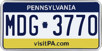 PA license plate MDG3770