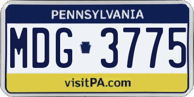 PA license plate MDG3775