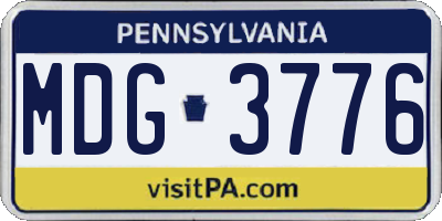 PA license plate MDG3776