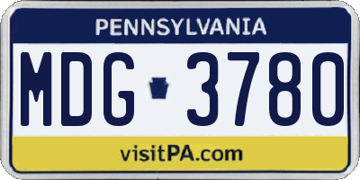 PA license plate MDG3780