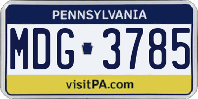 PA license plate MDG3785