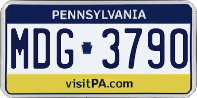 PA license plate MDG3790