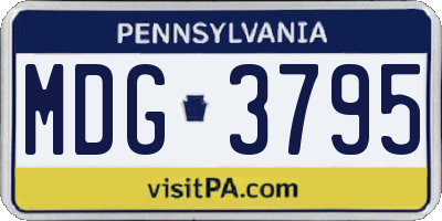 PA license plate MDG3795