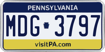 PA license plate MDG3797