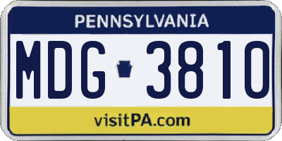 PA license plate MDG3810