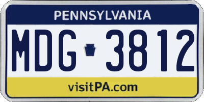 PA license plate MDG3812