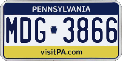 PA license plate MDG3866
