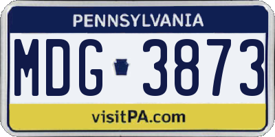 PA license plate MDG3873