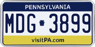 PA license plate MDG3899