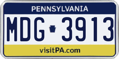 PA license plate MDG3913