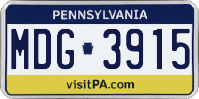 PA license plate MDG3915
