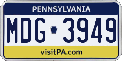 PA license plate MDG3949