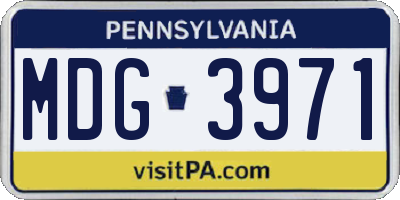 PA license plate MDG3971