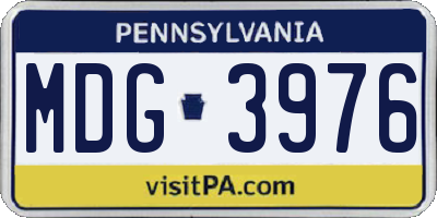 PA license plate MDG3976