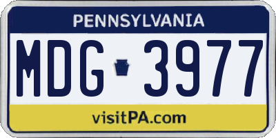 PA license plate MDG3977