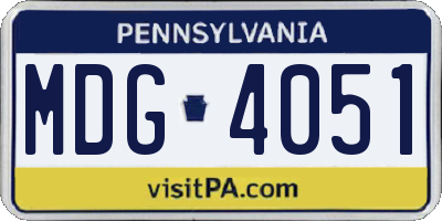 PA license plate MDG4051
