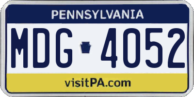 PA license plate MDG4052